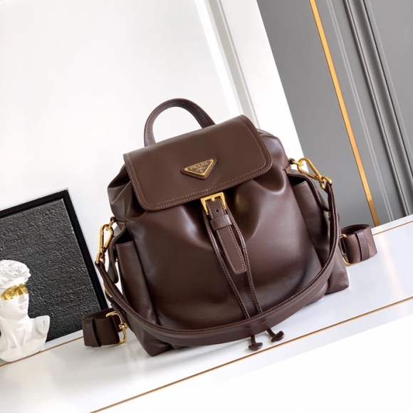 Prada 新作 シープスキン リュック オールレザー ブラック 1BZ080 サイズ:29x27x12.5cm Prada 新作 シープスキン リュック オールレザー ブラック 1BZ080 サイズ:29x27x12.5cm