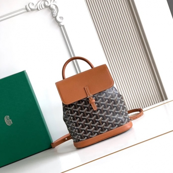 Goyard アルピン ミニリュック ボタンタイプ ブラウン MAE8400 サイズ:23x19x9.5cm Goyard アルピン ミニリュック ボタンタイプ ブラウン MAE8400 サイズ:23x19x9.5cm