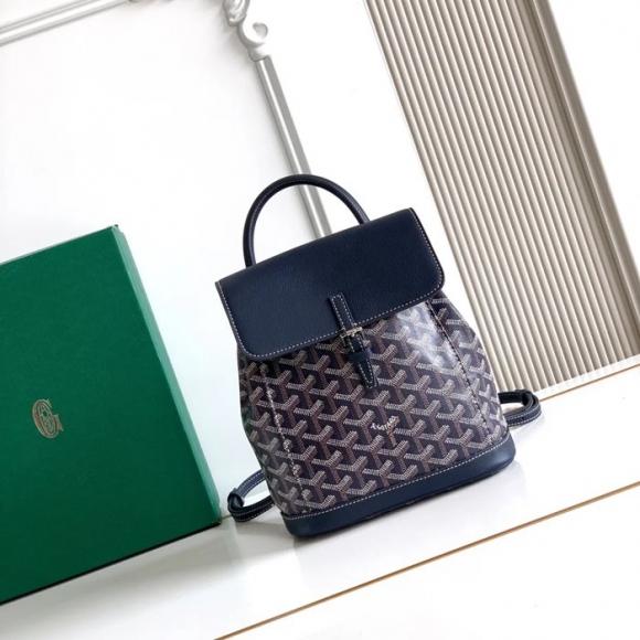 Goyard アルピン ミニリュック ボタンタイプ ブルー MAE8400 サイズ:23x19x9.5cm Goyard アルピン ミニリュック ボタンタイプ ブルー MAE8400 サイズ:23x19x9.5cm
