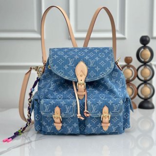 Louis Vuitton モンソリー カルゴ リュック 牛仔丹宁 ブルー M27330 サイズ:32x30.5x16cm