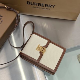 BURBERRY 8991 キャンバス 斜め掛けバッグ TB 19x14cm サイズ:19x14cm