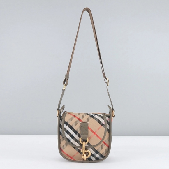 BURBERRY 81196571 ゴールド 斜め掛けバッグ クラシックチェック 19x18cm サイズ:19x18cm