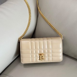 BURBERRY 1761 ラムレザー チェック 斜め掛けバッグ クラシックチェック 20x12cm サイズ:20x12cm