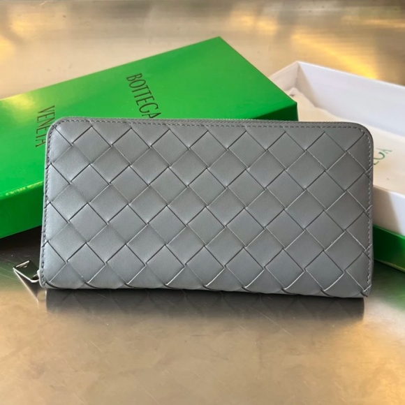 BOTTEGA VENETA BV 593217 メンズ編み財布 クラシック編み牛皮 19x10cm サイズ:19x10cm