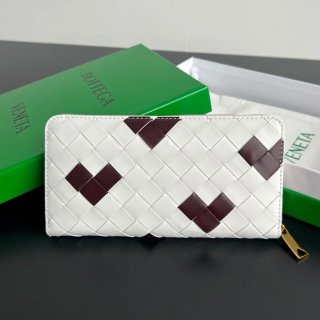 BOTTEGA VENETA BV 593217 バレンタインデー限定 白編み革赤ハート 19x10cm サイズ:19x10cm