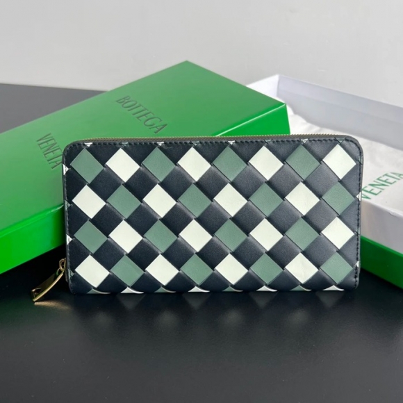 BOTTEGA VENETA BV 593217 メンズ編み財布 三色牛皮編み 19x10cm サイズ:19x10cm BOTTEGA VENETA BV 593217 メンズ編み財布 三色牛皮編み 19x10cm サイズ:19x10cm