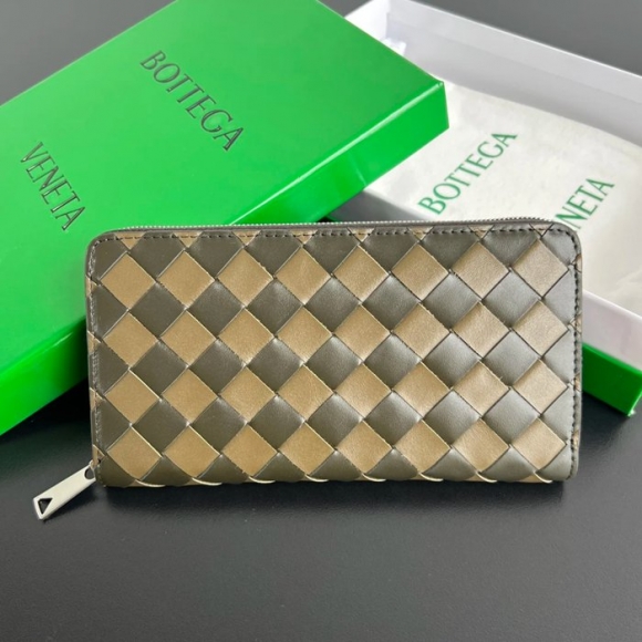 BOTTEGA VENETA BV 593217 メンズ編み財布 三色牛皮編み 19x10cm サイズ:19x10cm BOTTEGA VENETA BV 593217 メンズ編み財布 三色牛皮編み 19x10cm サイズ:19x10cm