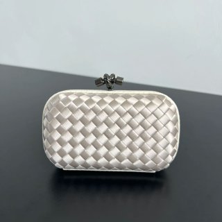 BOTTEGA VENETA BV 8651 ノット イブニングバッグ シルク編み蛇皮トリム 16x10cm サイズ:16x10cm