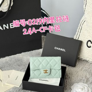 CHANEL 0219 CFカードケース カヴィア粒革 サイズ:11x8.5cm
