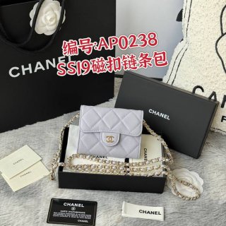 CHANEL 0238 SS19 チェーン付きカードケース カヴィア粒革 サイズ:12.5x8.5x2.5cm