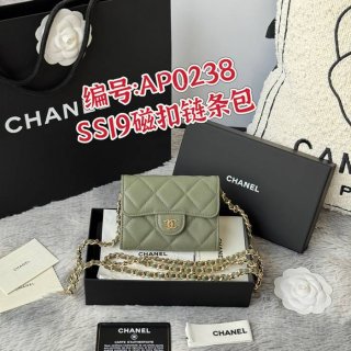 CHANEL 0238 SS19 チェーン付きカードケース カヴィア粒革 サイズ:12.5x8.5x2.5cm