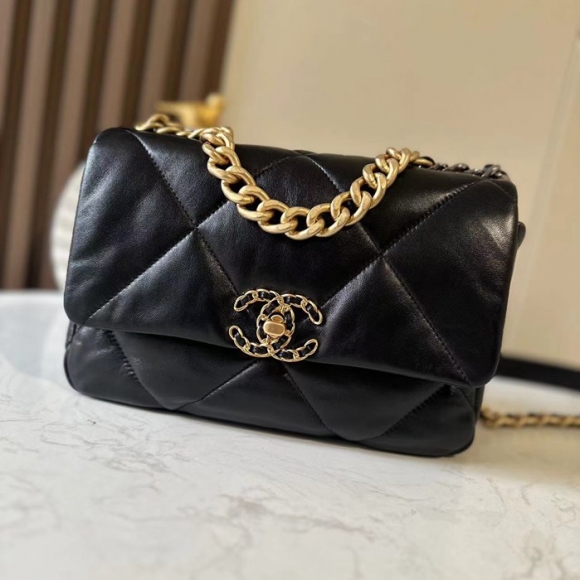 CHANEL 1160 ラムレザー 菱格紋 ブラック 口蓋バッグ クラシック ファッショナブル 26×16×9cm サイズ:26×16×9cm CHANEL 1160 ラムレザー 菱格紋 ブラック 口蓋バッグ クラシック ファッショナブル 26×16×9cm サイズ:26×16×9cm