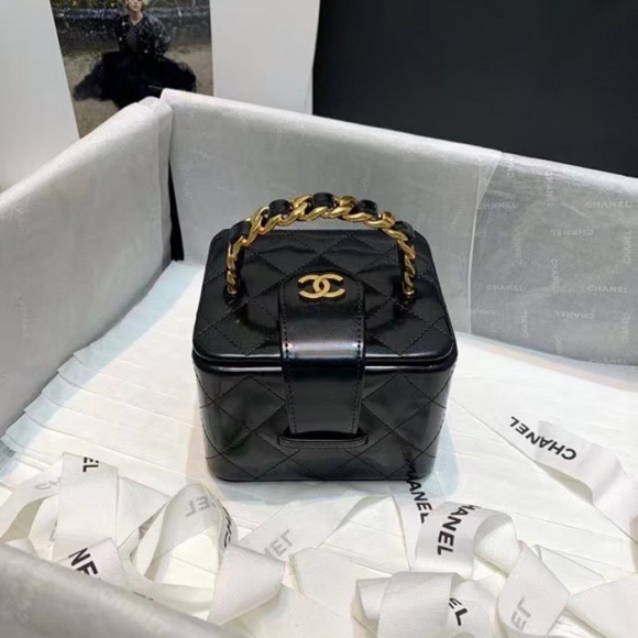 CHANEL ブラック×グリーン ハンドバッグ 小 11×9.5×8.5cm サイズ:11×9.5×8.5cm CHANEL ブラック×グリーン ハンドバッグ 小 11×9.5×8.5cm サイズ:11×9.5×8.5cm