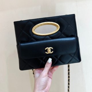 CHANEL ラムレザー グレンチェック ブラック×ゴールド 秋冬 25×19×3cm サイズ:25×19×3cm CHANEL ラムレザー グレンチェック ブラック×ゴールド 秋冬 25×19×3cm サイズ:25×19×3cm