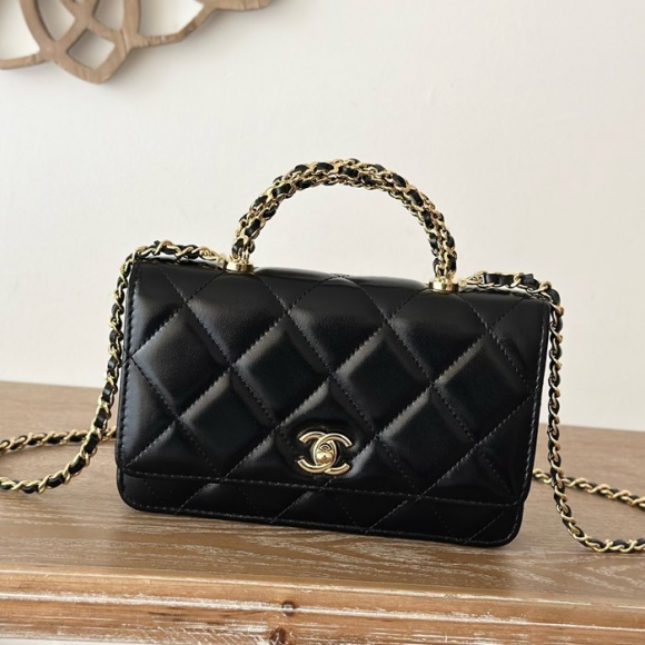 CHANEL 66024 ラムレザー ブラック 通勤 19×12×3.5cm サイズ:19×12×3.5cm CHANEL 66024 ラムレザー ブラック 通勤 19×12×3.5cm サイズ:19×12×3.5cm