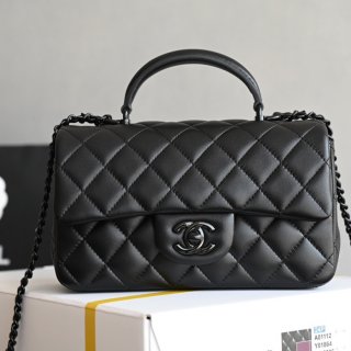 CHANEL ラムレザー ホワイト×ゴールド ハンドバッグ 20×12×6cm サイズ:20×12×6cm