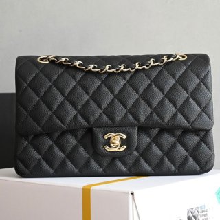 CHANEL 1112 ブラック×ホワイト×ゴールド クラシック 25.5×15.5×6.5cm サイズ:25.5×15.5×6.5cm