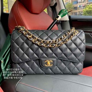 CHANEL カーフレザー ボール紋 ブラック 斜め掛けバッグ クラシック 30×19.5×10cm サイズ:30×19.5×10cm