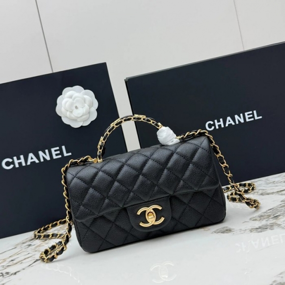 CHANEL AS5701 ラムレザー 菱格紋 ブラック×ゴールド 斜め掛けバッグ クラシック ヴィンテージ 19.5×12×6.5cm サイズ:19.5×12×6.5cm CHANEL AS5701 ラムレザー 菱格紋 ブラック×ゴールド 斜め掛けバッグ クラシック ヴィンテージ 19.5×12×6.5cm サイズ:19.5×12×6.5cm