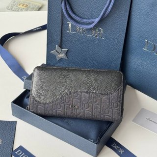DIOR 2ADBC315YKK サドル長財布 ジッピー 黒粒面牛皮 サイズ:19.8x11cm DIOR 2ADBC315YKK サドル長財布 ジッピー 黒粒面牛皮 サイズ:19.8x11cm