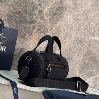 DIOR カーフレザー、ナイロン、レザー プリント、レター、フラワー ブラック、ゴールド、ベージュ 斜め掛けバッグ、ショルダーバッグ、ハンドバッグ 新作 クラシック サイズ:26x14.5x14cm