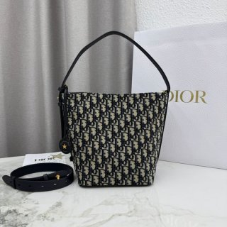 DIOR 2854 カーフレザー、レザー、オブリーク プリント、レター、フラワー ブルー、ベージュ 斜め掛けバッグ、ショルダーバッグ、ハンドバッグ 小 新作 サイズ:24x20x15cm