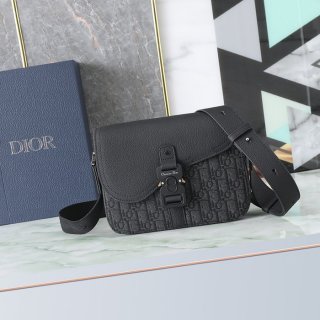DIOR サドルメッセンジャー 黒布ジャガード サイズ:23x18cm DIOR サドルメッセンジャー 黒布ジャガード サイズ:23x18cm