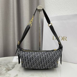 DIOR 2416 カーフレザー レター グレー、ゴールド、ベージュ 斜め掛けバッグ、ショルダーバッグ、ハンドバッグ 小 ヴィンテージ 25.5x14.5x14.0cm サイズ:25.5x14.5x14cm