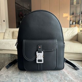 DIOR サドルリュック 黒粒面牛皮革 サイズ:43.5x33x19.5cm
