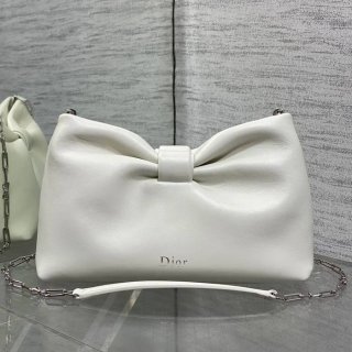DIOR 0713 ラムレザー、カーフレザー、レザー リボン 斜め掛けバッグ、ハンドバッグ、チェーンバッグ 新作 26.0x16.0x10.0cm サイズ:26x16x10cm