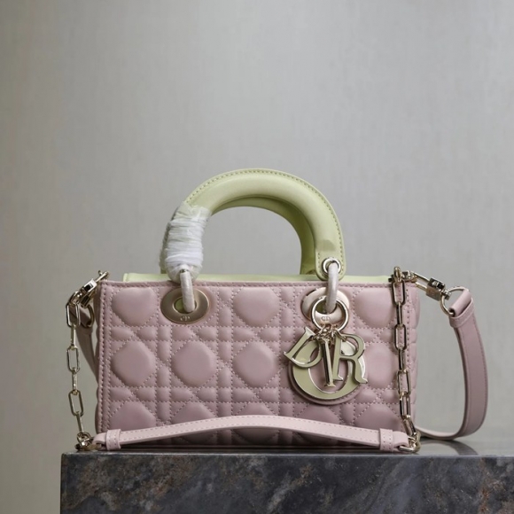 DIOR 0910 ラムレザー パッチワーク イエロー、ピンク 斜め掛けバッグ、ショルダーバッグ、脇下バッグ 小 クラシック 22.5x11.5x6.0cm サイズ:22.5x11.5cm DIOR 0910 ラムレザー パッチワーク イエロー、ピンク 斜め掛けバッグ、ショルダーバッグ、脇下バッグ 小 クラシック 22.5x11.5x6.0cm サイズ:22.5x11.5cm