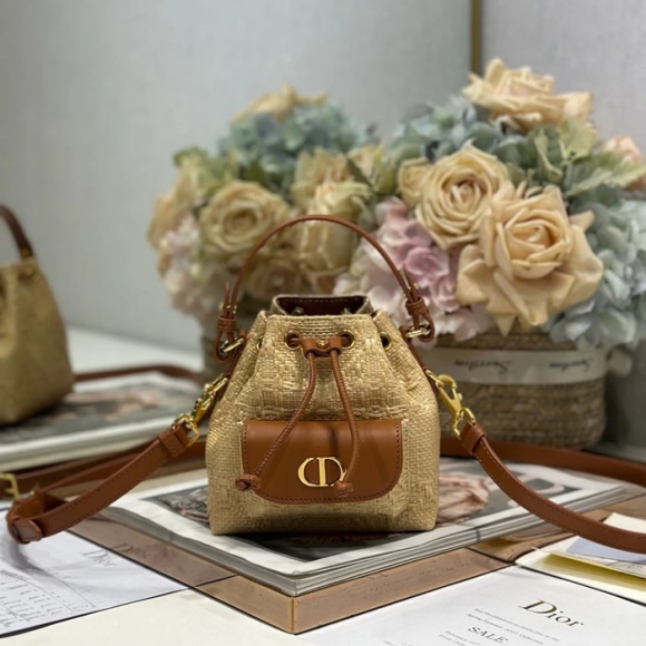 DIOR 3372 編み グレンチェック、レター ゴールド、ベージュ 斜め掛けバッグ、バケツバッグ 新作 ヴィンテージ 15.0x14.0x7.0cm サイズ:15x14cm DIOR 3372 編み グレンチェック、レター ゴールド、ベージュ 斜め掛けバッグ、バケツバッグ 新作 ヴィンテージ 15.0x14.0x7.0cm サイズ:15x14cm