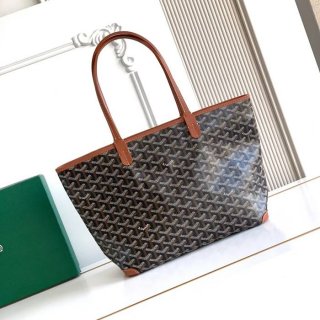 GOYARD 5508 レザー ブラウン ショルダーバッグ、トートバッグ、ハンドバッグ サンルイ、レザー、小 サイズ:41/30×25×13cm