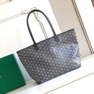 GOYARD 5508 レザー グレー ショルダーバッグ、トートバッグ、ハンドバッグ サンルイ、レザー、小 サイズ:41/30×25×13cm