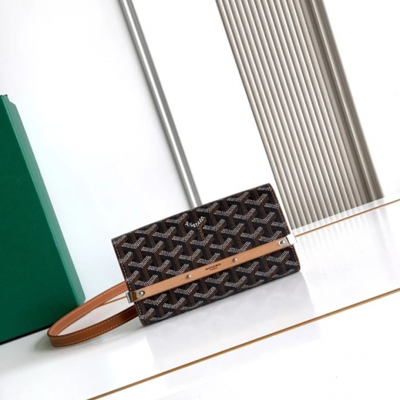 GOYARD 6112 レザー 斜め掛けバッグ、ハンドバッグ、木製バッグ モンテカルロ、木製、レザー サイズ:9X3.3X10cm GOYARD 6112 レザー 斜め掛けバッグ、ハンドバッグ、木製バッグ モンテカルロ、木製、レザー サイズ:9X3.3X10cm