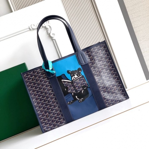 GOYARD 020220 キャンバス ネイビー ショルダーバッグ、ハンドバッグ、トートバッグ キャンバス 45x32x15cm サイズ:45x32x15cm GOYARD 020220 キャンバス ネイビー ショルダーバッグ、ハンドバッグ、トートバッグ キャンバス 45x32x15cm サイズ:45x32x15cm