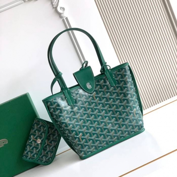GOYARD S5503 キャンバス、レザー グリーン ショルダーバッグ、ミニバッグ、ハンドバッグ キャンバス、レザー、ミニ 20x20x10cm サイズ:20x20x10cm GOYARD S5503 キャンバス、レザー グリーン ショルダーバッグ、ミニバッグ、ハンドバッグ キャンバス、レザー、ミニ 20x20x10cm サイズ:20x20x10cm