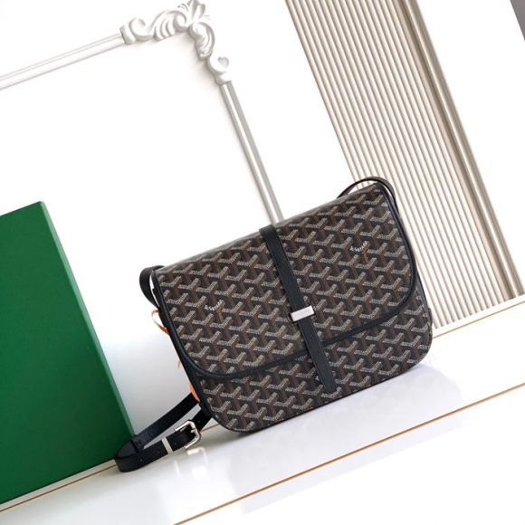 GOYARD 020183 キャンバス ブラック 斜め掛けバッグ、ハンドバッグ キャンバス、中 29x23cm サイズ:29x23cm GOYARD 020183 キャンバス ブラック 斜め掛けバッグ、ハンドバッグ キャンバス、中 29x23cm サイズ:29x23cm