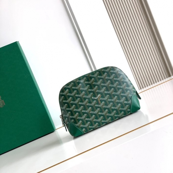 GOYARD 6107 レザー グリーン ハンドバッグ、ハンドバッグ ヴァンドーム、レザー、クラシック 18x13.5cm サイズ:18x13.5cm