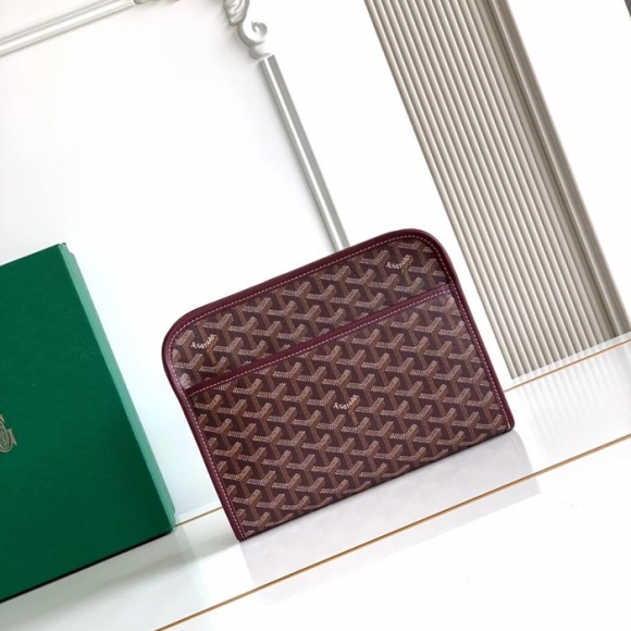 GOYARD ジュヴァンス 中洗面ポーチ ワインレッド サイズ:24.5x19cm GOYARD ジュヴァンス 中洗面ポーチ ワインレッド サイズ:24.5x19cm
