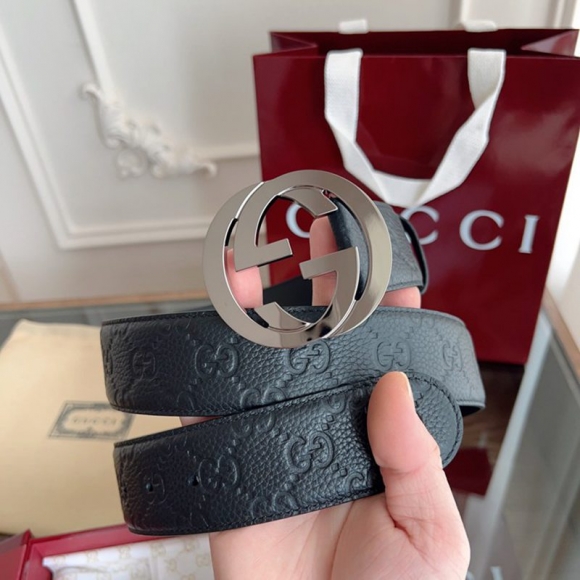 グッチ メンズ ベルト シグネチャー 3.8cm グッチ メンズ ベルト シグネチャー 3.8cm