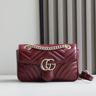 GUCCI 446744 ゴールド ハンドバッグ GG、マルモント 23x14cm サイズ:23x14cm