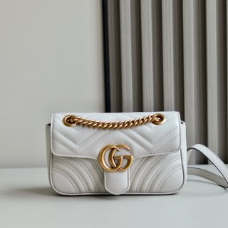 GUCCI 446744 レザー ベージュ、グレー、ゴールド 斜め掛けバッグ、ショルダーバッグ、ハンドバッグ、財布、ハンドバッグ GG、マルモント、新作 22cm サイズ:23x14x6cm GUCCI 446744 レザー ベージュ、グレー、ゴールド 斜め掛けバッグ、ショルダーバッグ、ハンドバッグ、財布、ハンドバッグ GG、マルモント、新作 22cm サイズ:23x14x6cm