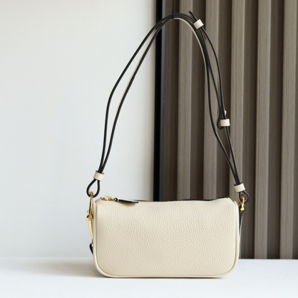 GUCCI 860784 カーフレザー、レザー ホワイト、ブラウン、ゴールド ハンドバッグ 馬銜、クラシック 20x19cm サイズ:20x19cm