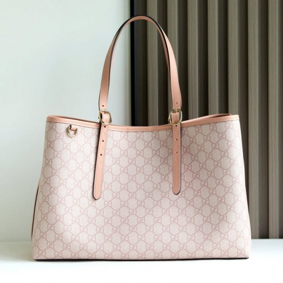GUCCI 815213 レザー ホワイト、ピンク、ベージュ トートバッグ GG、新作 38x25x15cm サイズ:38x25x15cm GUCCI 815213 レザー ホワイト、ピンク、ベージュ トートバッグ GG、新作 38x25x15cm サイズ:38x25x15cm
