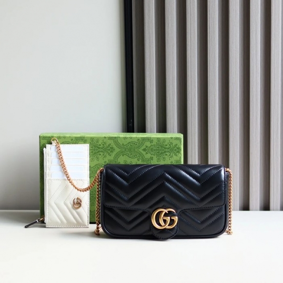 GUCCI 751526 カーフレザー、本革 斜め掛けバッグ、チェーンバッグ、カードケース、ハンドバッグ GG、マルモント、クラシック 21x12cm サイズ:21x12cm GUCCI 751526 カーフレザー、本革 斜め掛けバッグ、チェーンバッグ、カードケース、ハンドバッグ GG、マルモント、クラシック 21x12cm サイズ:21x12cm