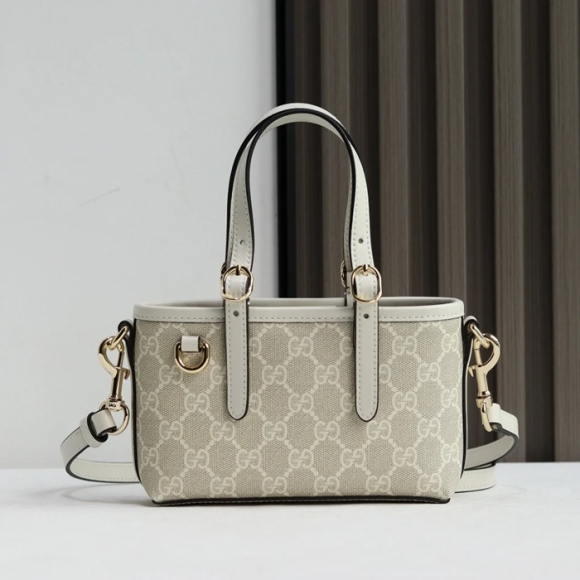 GUCCI 855491 レザー ブラウン、ベージュ 斜め掛けバッグ、ハンドバッグ GG 18cm サイズ:18x15x6.5cm GUCCI 855491 レザー ブラウン、ベージュ 斜め掛けバッグ、ハンドバッグ GG 18cm サイズ:18x15x6.5cm