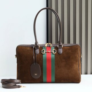 GUCCI 866734 レザー ブラウン 斜め掛けバッグ、ハンドバッグ 38x22x13cm サイズ:38x22x13cm