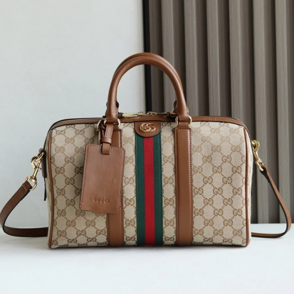 GUCCI 857595 カーフレザー、キャンバス ブラウン 斜め掛けバッグ、ショルダーバッグ、ハンドバッグ、化粧ポーチ、円筒バッグ、ハンドバッグ バニティ、クラシック 30x20x16cm サイズ:30x20x16cm GUCCI 857595 カーフレザー、キャンバス ブラウン 斜め掛けバッグ、ショルダーバッグ、ハンドバッグ、化粧ポーチ、円筒バッグ、ハンドバッグ バニティ、クラシック 30x20x16cm サイズ:30x20x16cm