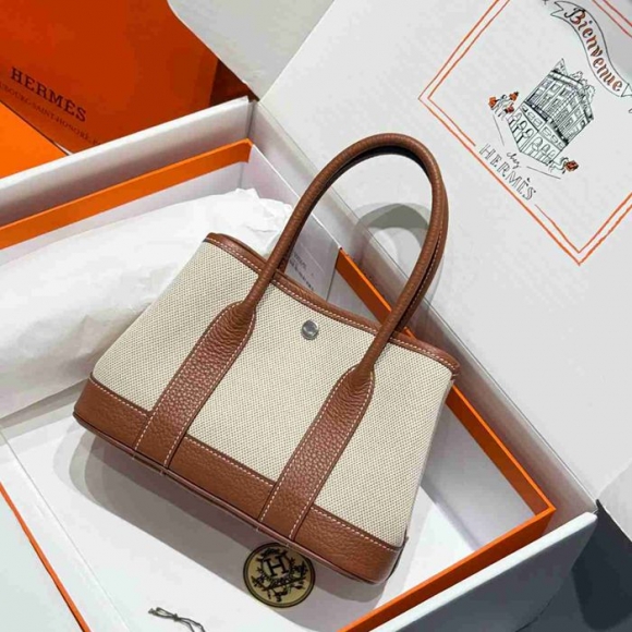 HERMES ガーデン 23cm ブラウン ハンドバッグ セミハンドメイド 23cm Garden 23cm サイズ:23cm HERMES ガーデン 23cm ブラウン ハンドバッグ セミハンドメイド 23cm Garden 23cm サイズ:23cm